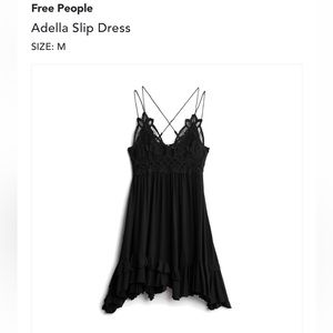 Free People Adella Slip Dress. Medium. Black. Never worn. In great condition!